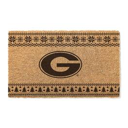 Jardine - Georgia Bulldogs 18" x 30" Holiday Coir Doormat - Brown