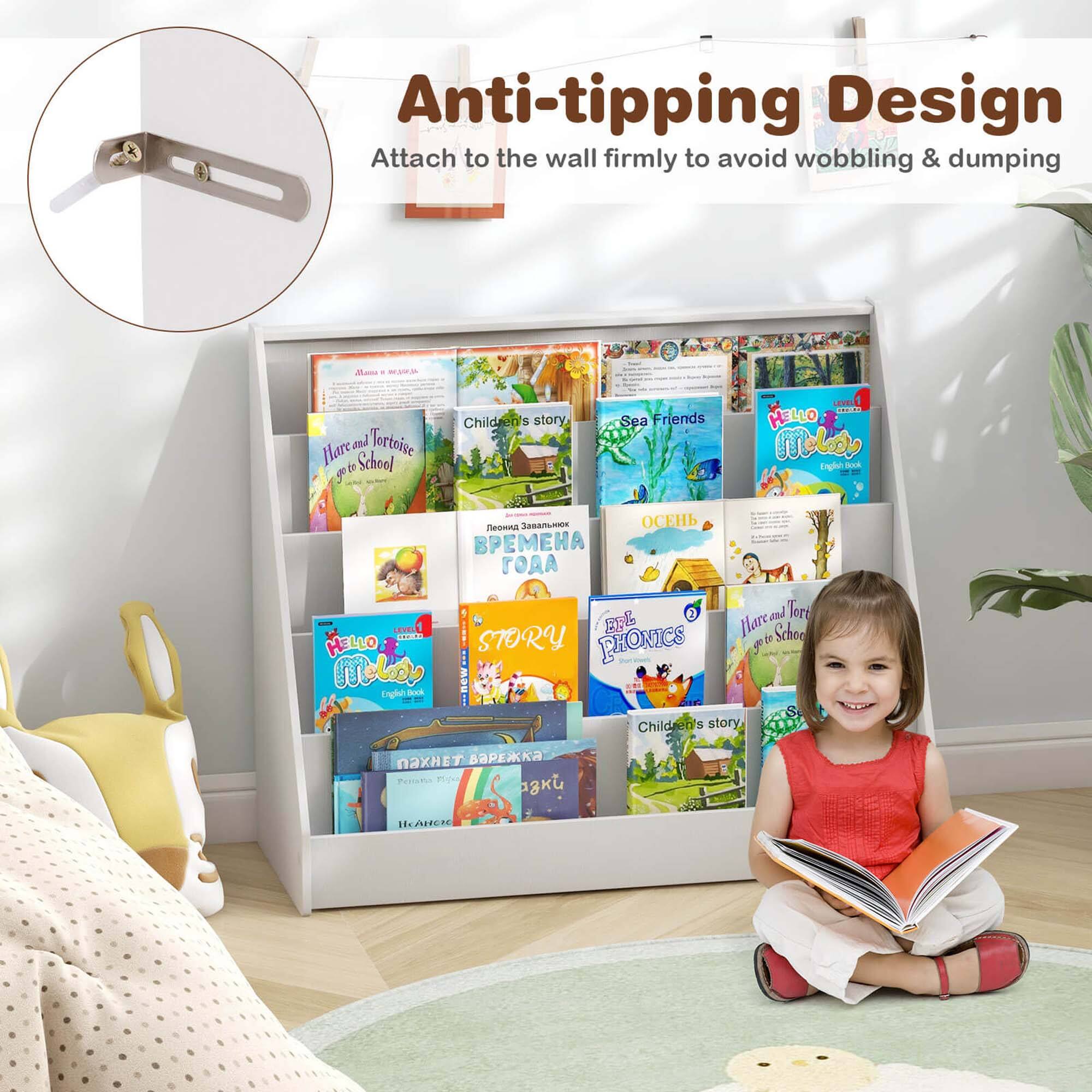 Anti-tipping Design
Attach to the wall firmly to avoid wobbling & dumping

Children's story
Hare and Tortoise go to School
Children's story
Sea Friends
Hello
English Book
Phonics
Hello Story
Molodr new English Book
al Tort
Hlare e Schoo
Children's story
PesumA Fo