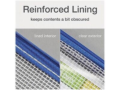 Reinforced Lining  
keeps contents a bit obscured  

lined interior  
clear exterior