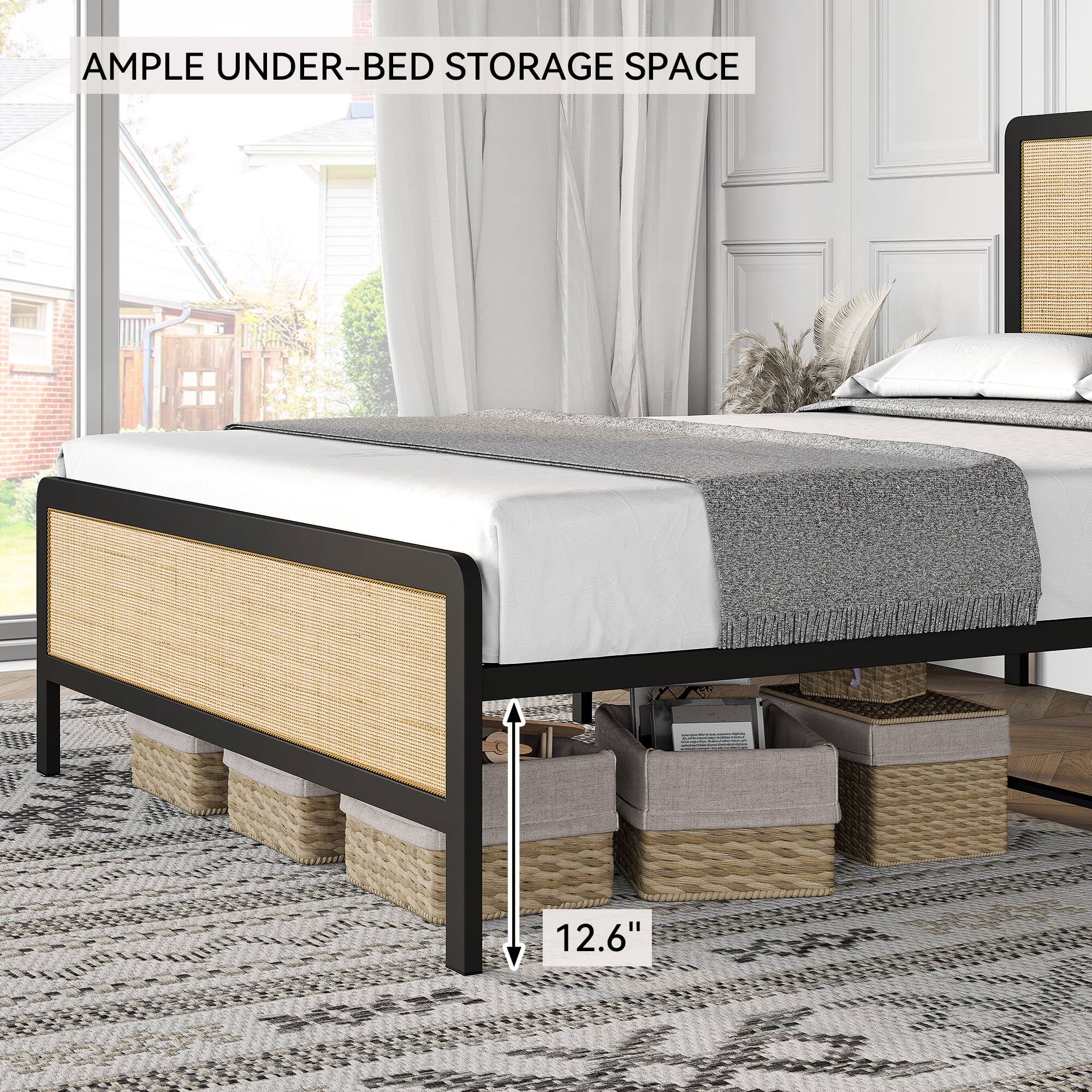 Jojoka Easy Assembly Full Size Platform Bed Frame Space Saving, for ...