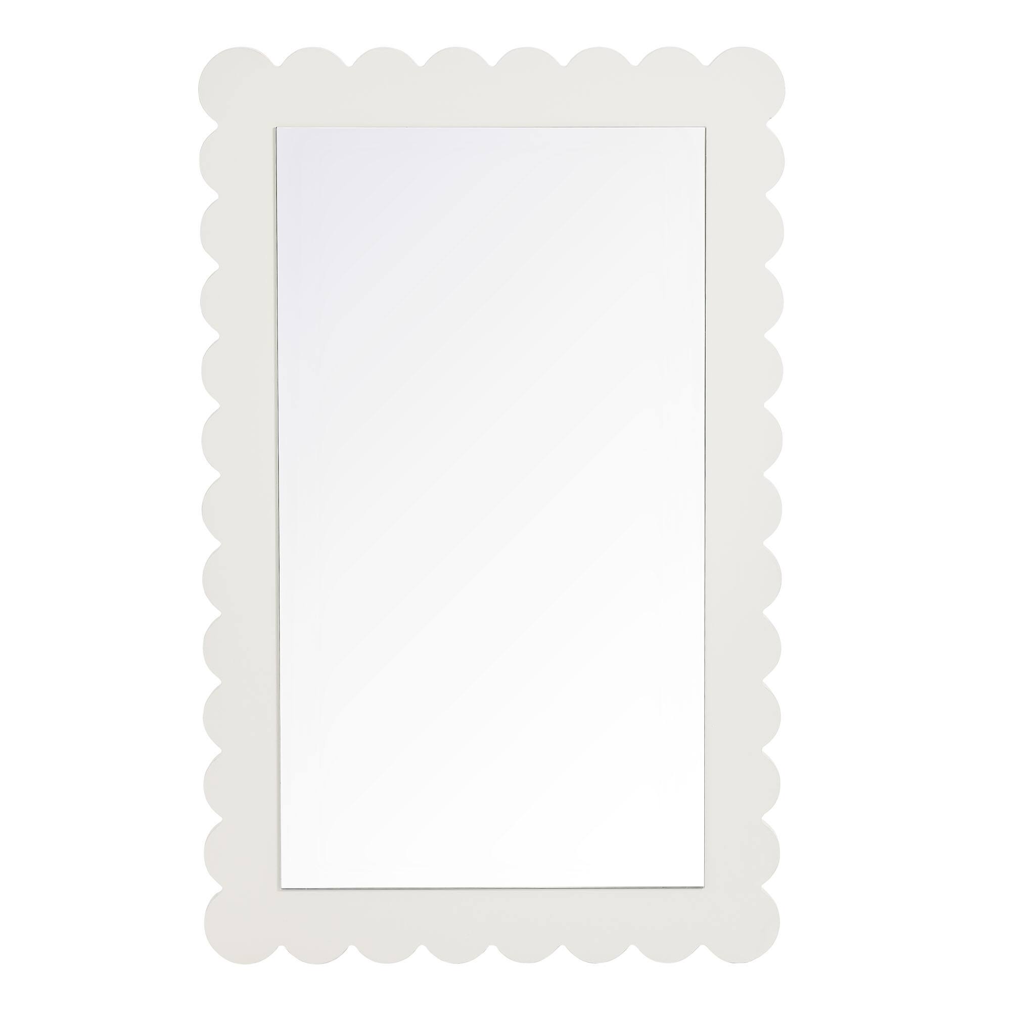 Alt View 4. Modway - Emmeline Scalloped Rectangle Wall Mirror by Modway - White.