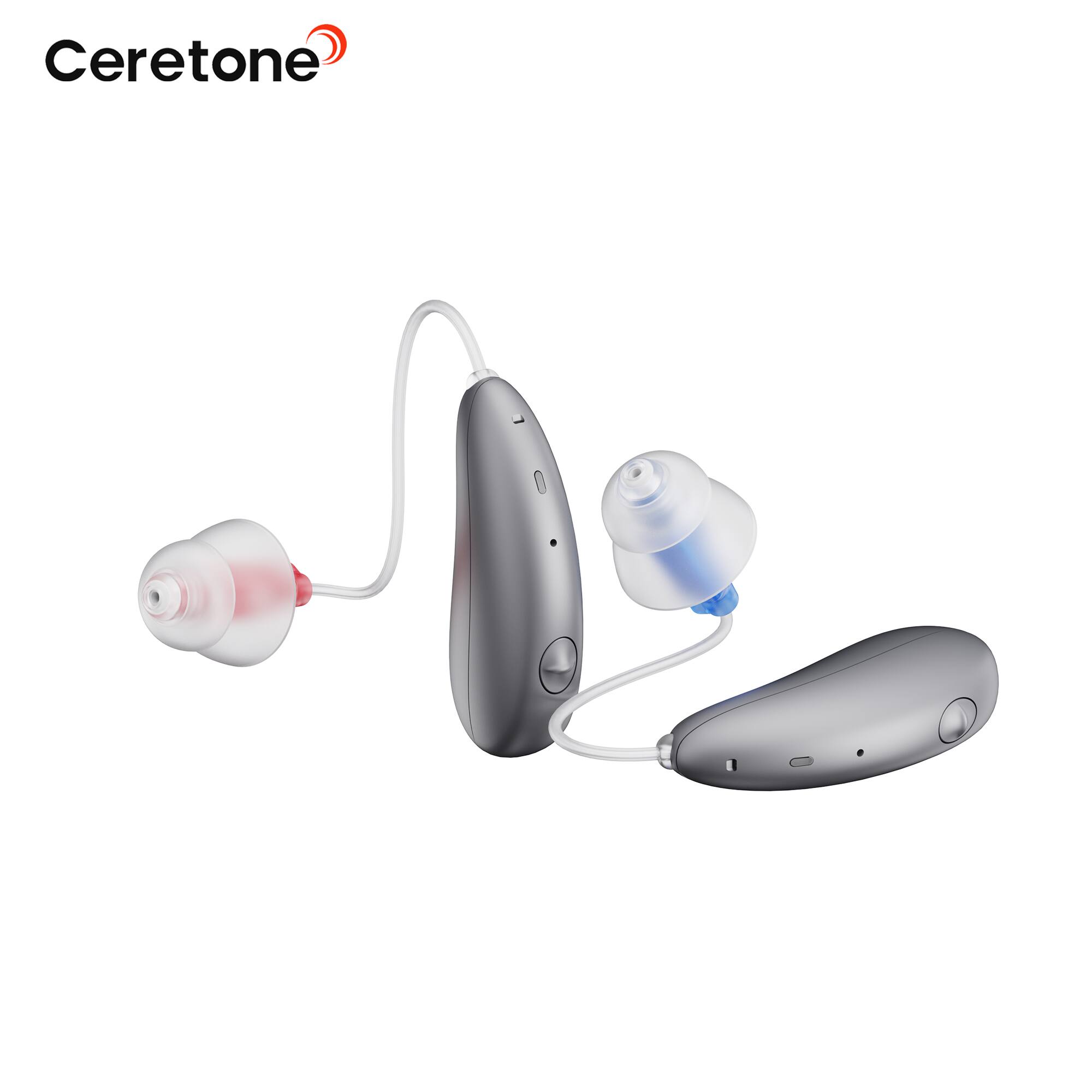 Left. Ceretone - Beacon OTC Self - Fitting Hearing Aids - Digital Noise Reduction, Feedback Cancellation and Bluetooth Streaming - Silver.