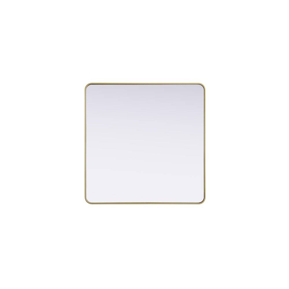 Alt View 4. Elegant Decor - Contour Metal Square Mirror 42x42 in Brass - Brass.