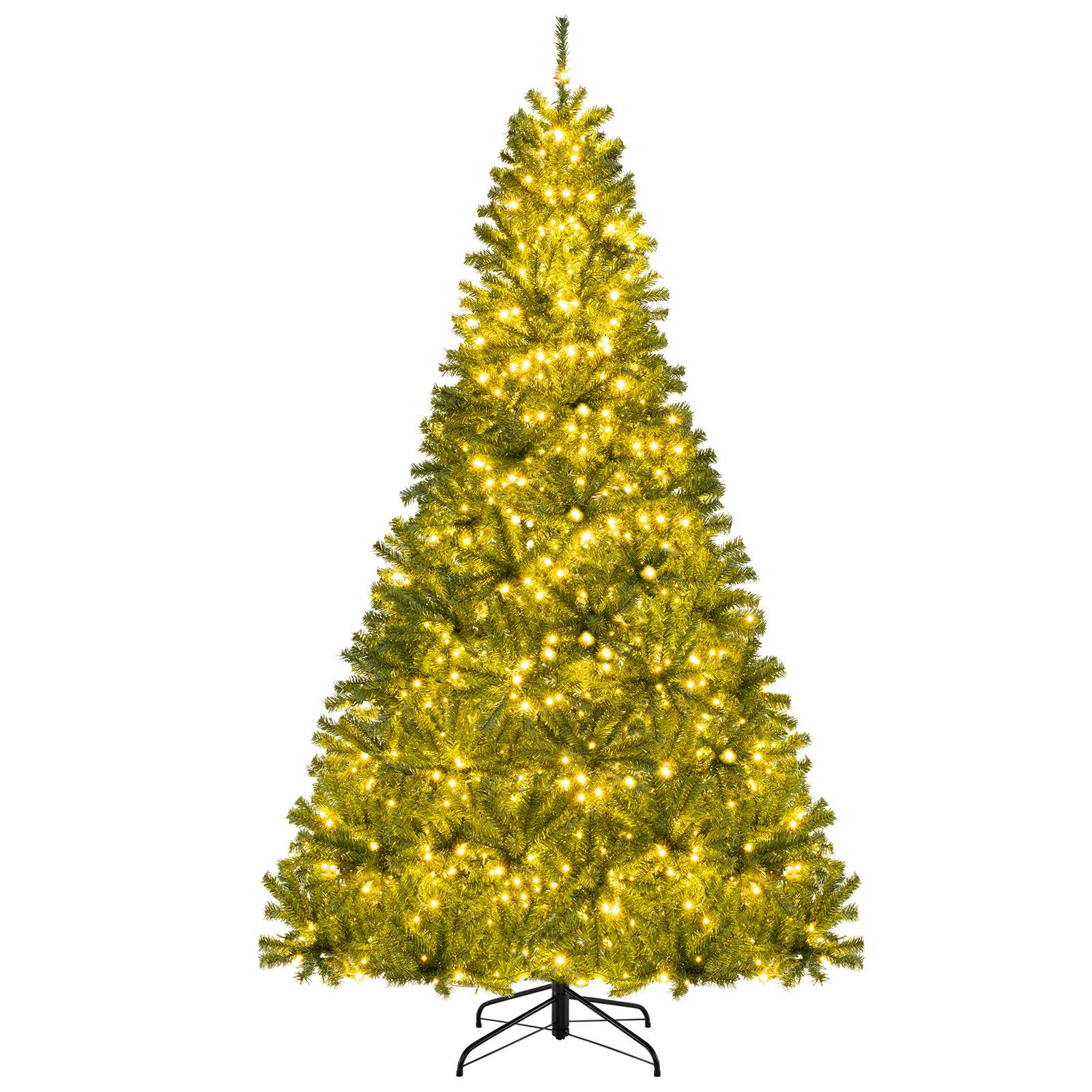 Alt View 9. Gymax - Gymax 8 FT Pre-Lit Artificial Christmas Tree w/ 1200 Warm White LED Lights 3 Modes - Green.