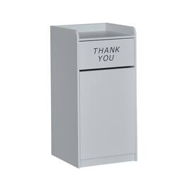 Emma + Oliver - Wood Tray Top "Thank You" Restaurant Food Court Receptacle - Gray