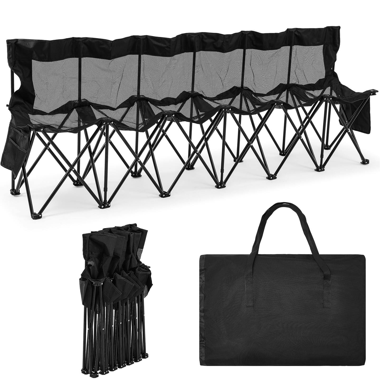 Black 6 Seats Mesh Seat and Back