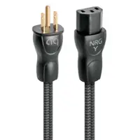 AudioQuest - NRG-Y3 19.7' Power Cable with C13 to 3-Prong Wall Plug Connectors - Dark Gray on Black - Front_Zoom