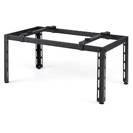 Costway - Mini Split Ground Stand with Adjustable Height, Width & Length, Outdoor AC Base - Black