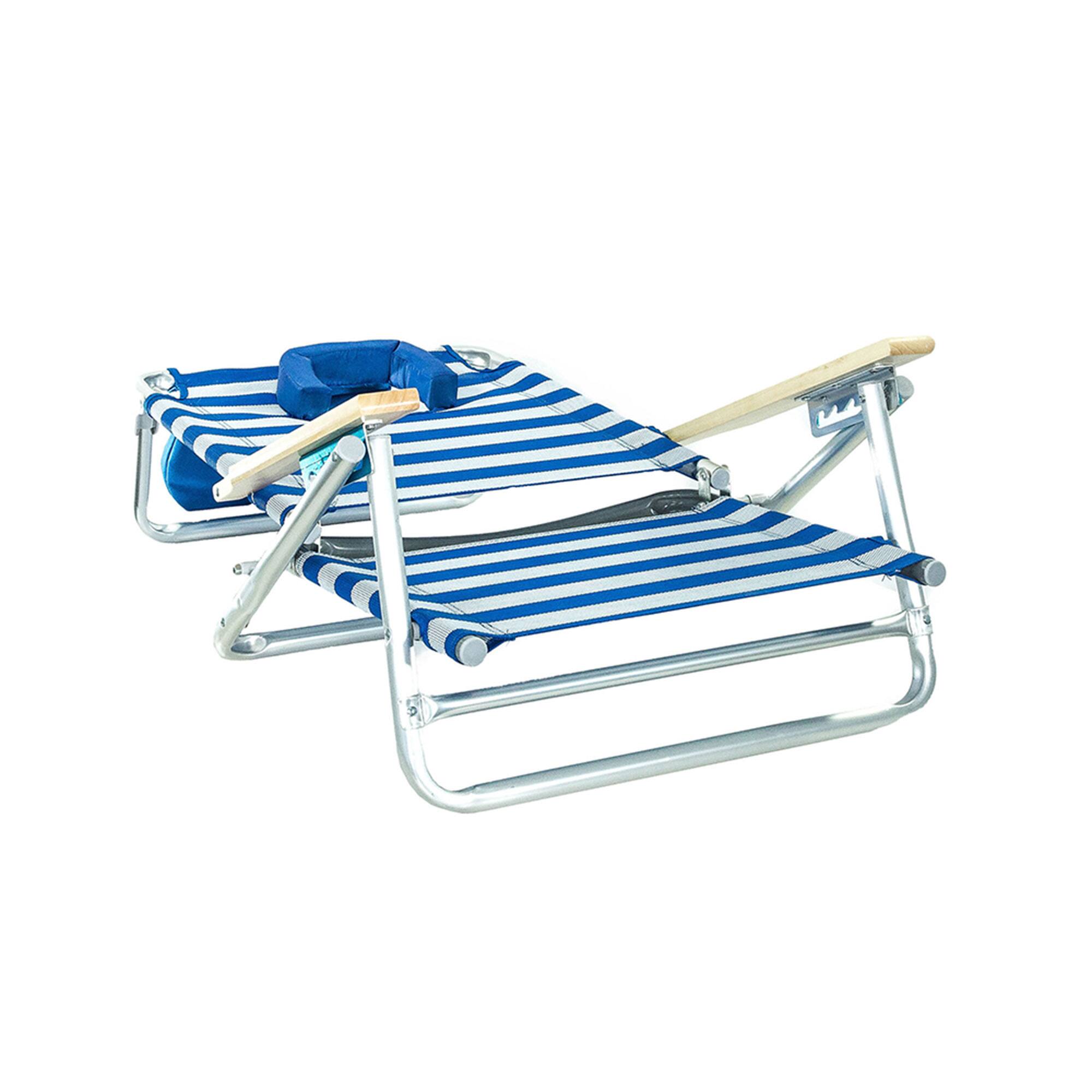 Alt View 4. Ostrich - Ostrich South Beach Chair Portable Outdoor Camping Pool Tanning Recliner, Stripe - Blue and White Striped.