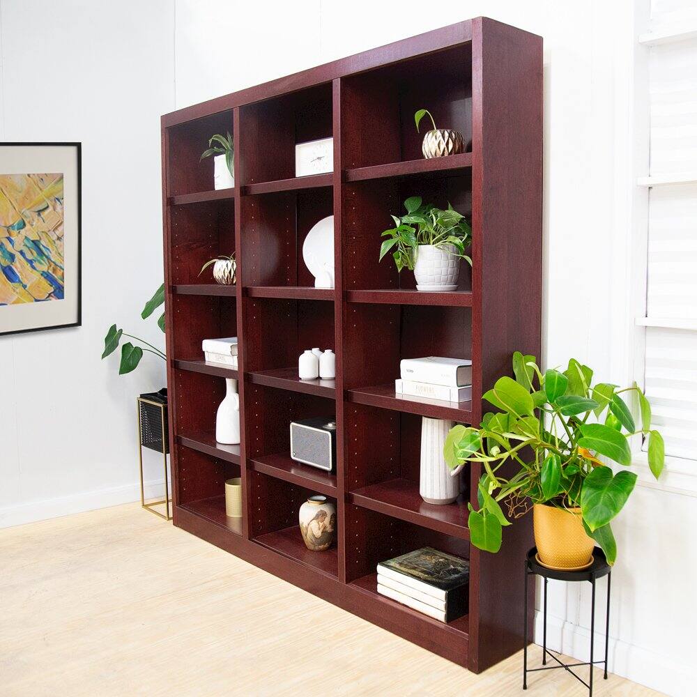 Alt View 3. Concepts in Wood - 72 x 72 Wall Storage Unit Cherry Finish - Red.