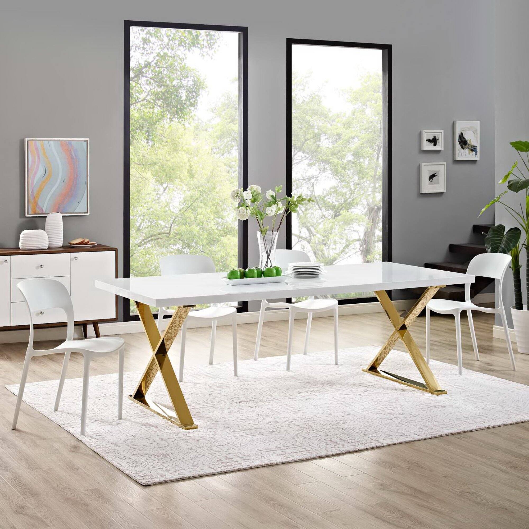 Back. Modway - Sector Dining Table - White.