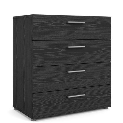 Front. Tvilum - Austin 4 Drawer Chest Woodgrain - Black.