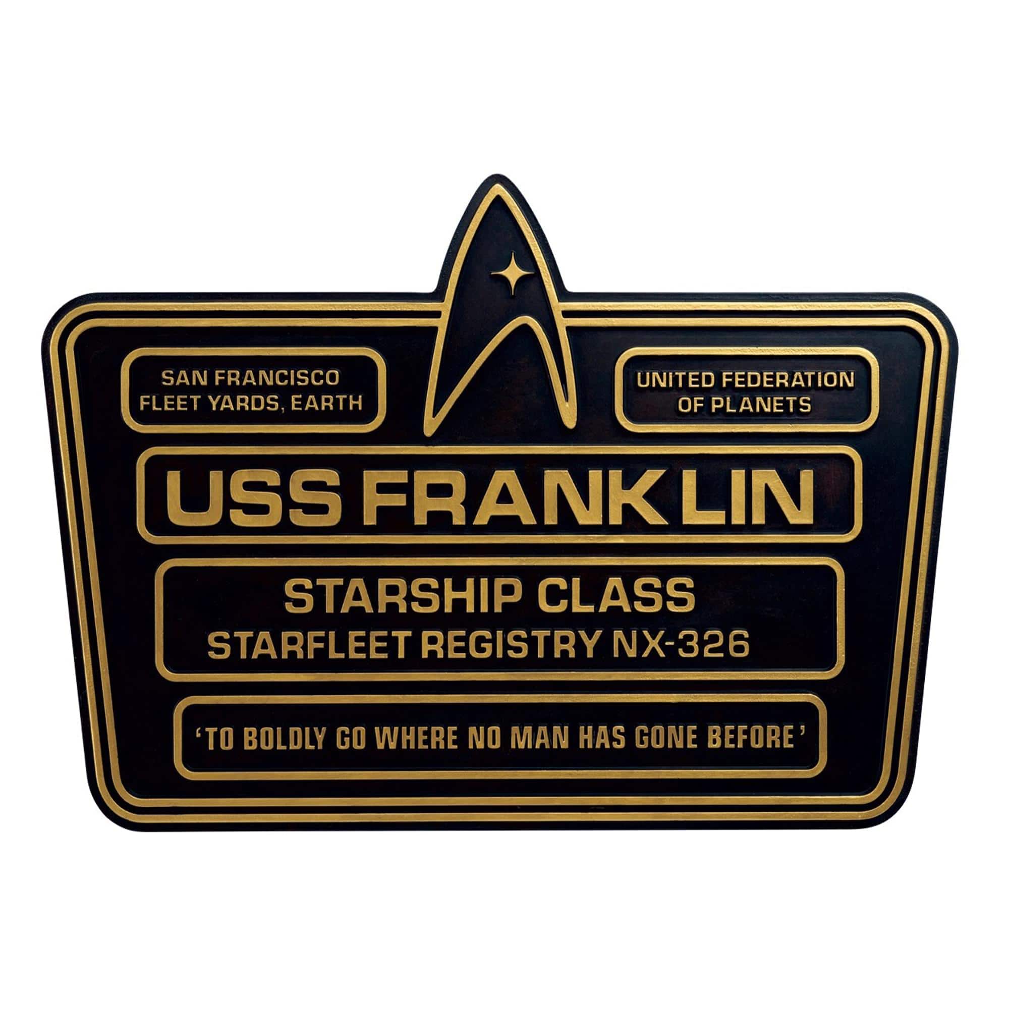 Eaglemoss - Star Trek USS Franklin NX-326 Dedication Plaque - Black