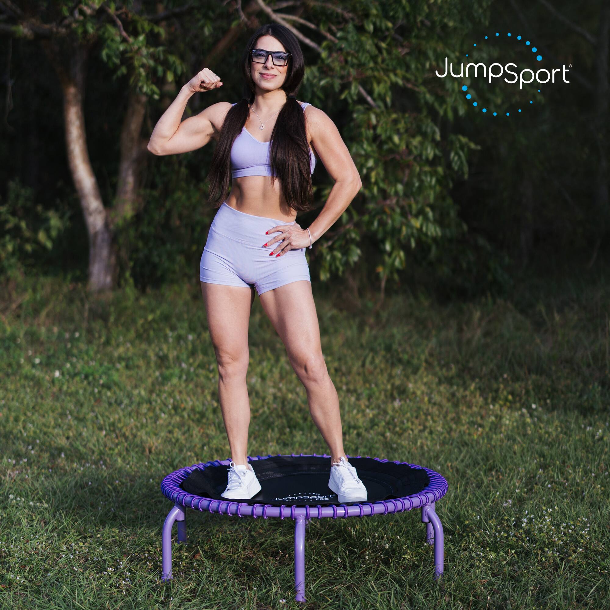 Alt View 7. JumpSport - JumpSport 350 PRO Fitness Trampoline, Cardio Workout Equipment, 39 Inch, Inspire - Purple.