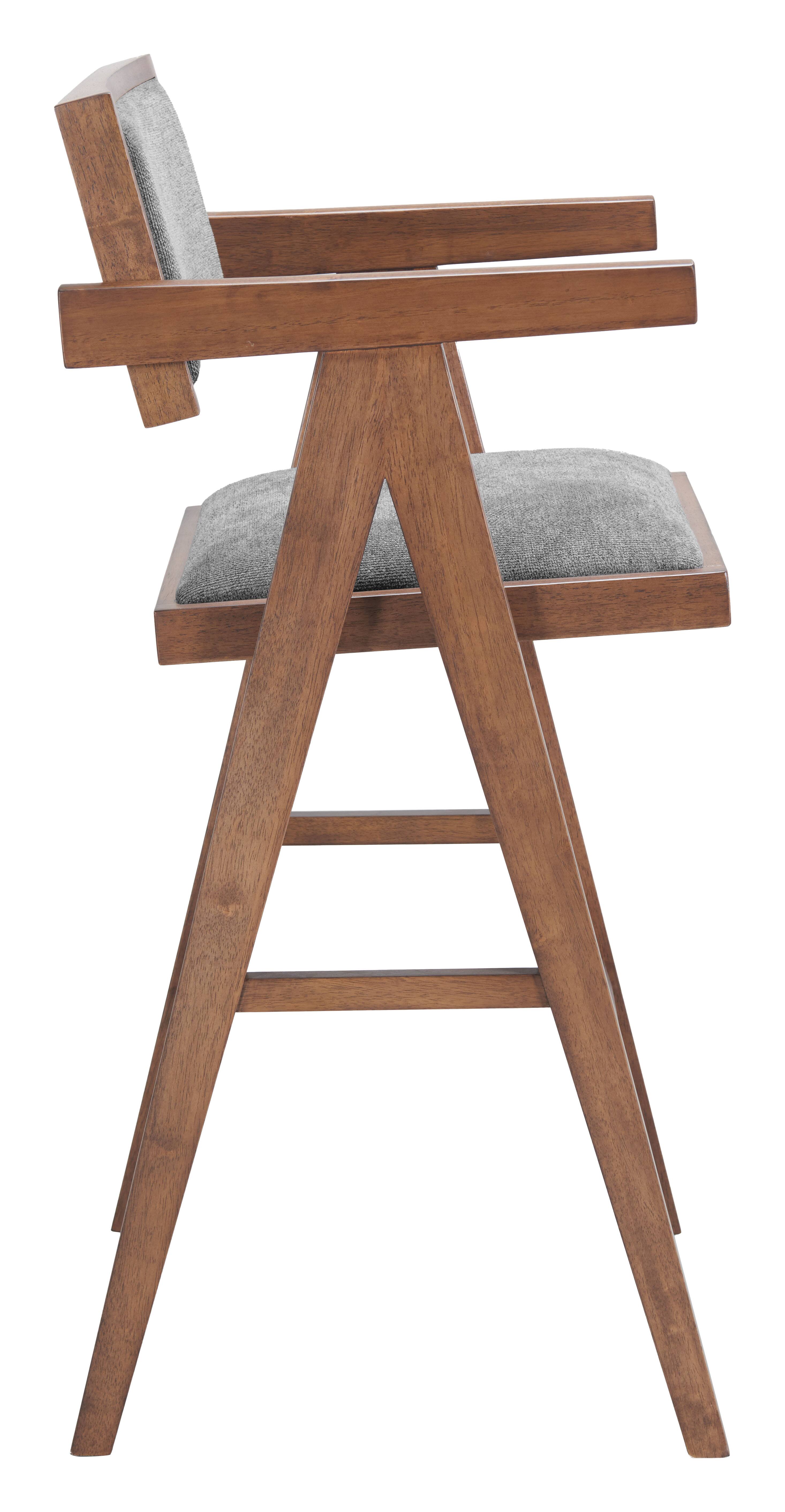 Back. Hivvago - Delhi Barstool (Set of 2) Gray & Walnut - Gray & Walnut.