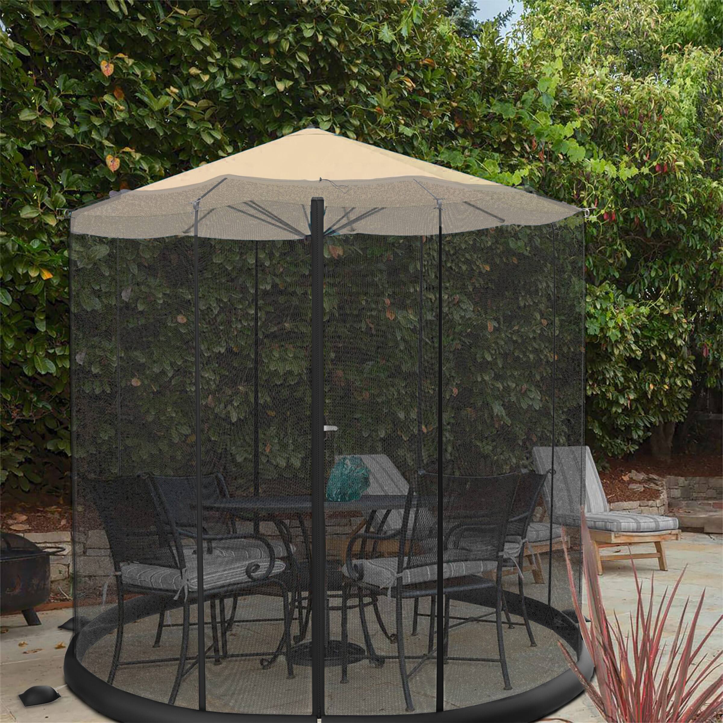 Alt View 11. Nature Spring - Patio Umbrella Netting - Black.
