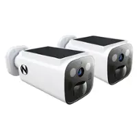 Night Owl - Solar Powered Wire Free 2K Security Camera with Spotlight and 2-Way Audio (2-Pack) - White - Front_Zoom