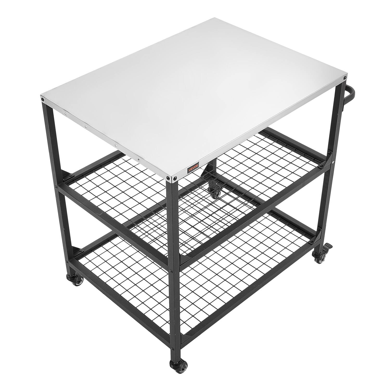 Alt View 5. VEVOR - Outdoor Grill Cart, 31.5 x 24.0 inch Stainless Steel Tabletop Size Grilling Table, Outdoor Cooking Table with 4 Wheels - Black.