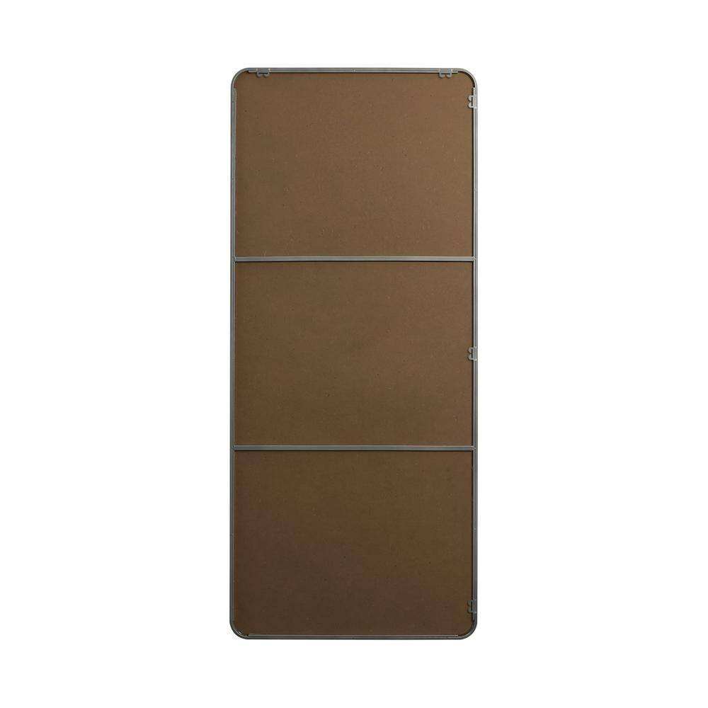 Angle. Elegant Decor - Soft Corner Metal Rectangle Mirror 32x72 Inch in Silver - Silver.