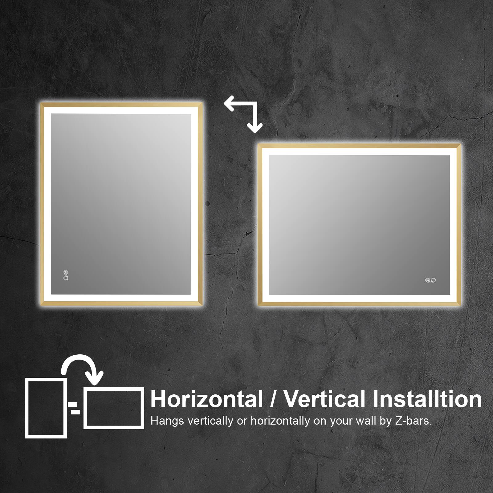 Horizontal / Vertical Installation  
Hangs vertically or horizontally on your wall by Z-bars.