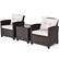 Left. Costway - 3PCS Patio Rattan Furniture Set Cushioned Sofa Coffee Table Garden - Off-White.