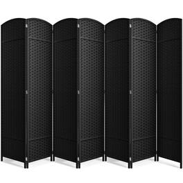Sorbus - Extra Wide Double Hinged 7-Panels Partition Room Dividers - Black