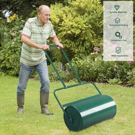 Winado - Lawn Roller, 13 Gallons Water and Sand Filled Garden Drum Roller with U Shaped Handle Tow beind Sod Roller