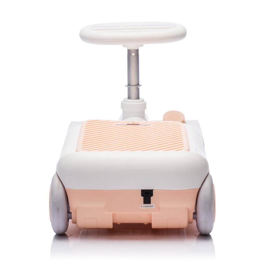 Back. BreeBe - 12V Kids Cleaning Go Kart with 55W Motor, Extendable, Mop, Music, Lights, Speed 1.86-2.49MPH, Age 3-6 - Pink.