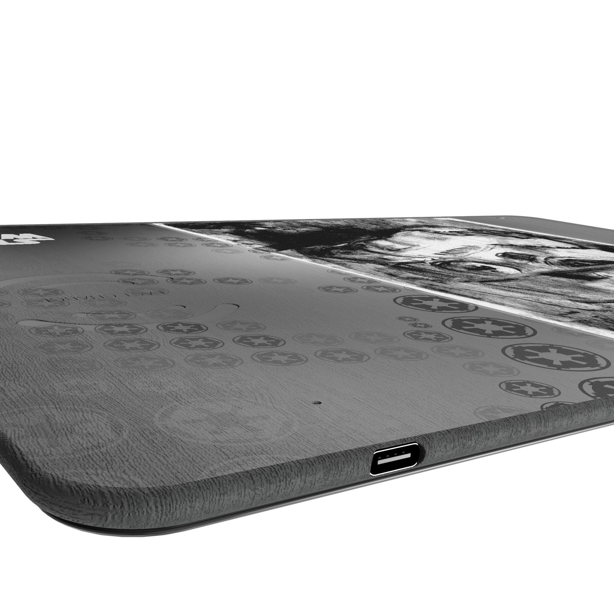 Left. Keyscaper - Star Wars: A New Hope Portrait 15-Watt Wireless Charger and Mouse Pad - Stormtrooper.