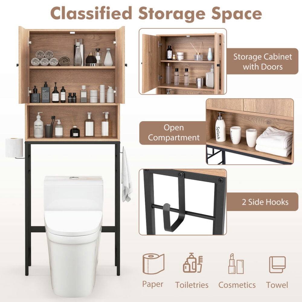 Classified Storage Space

- Storage Cabinet with Doors
- Open Compartment
- 2 Side Hooks

Paper, Toiletries, Cosmetics, Towel