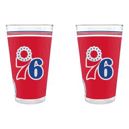 Great American Products - Philadelphia 76ers Two-Piece 16oz. Pint Glass Set - Multicolor