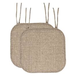 Sweet Home Collection - Aria Memory Foam Non-Slip 16" x 16" Chair Cushion Pad with Ties, 2-Pack - Brown