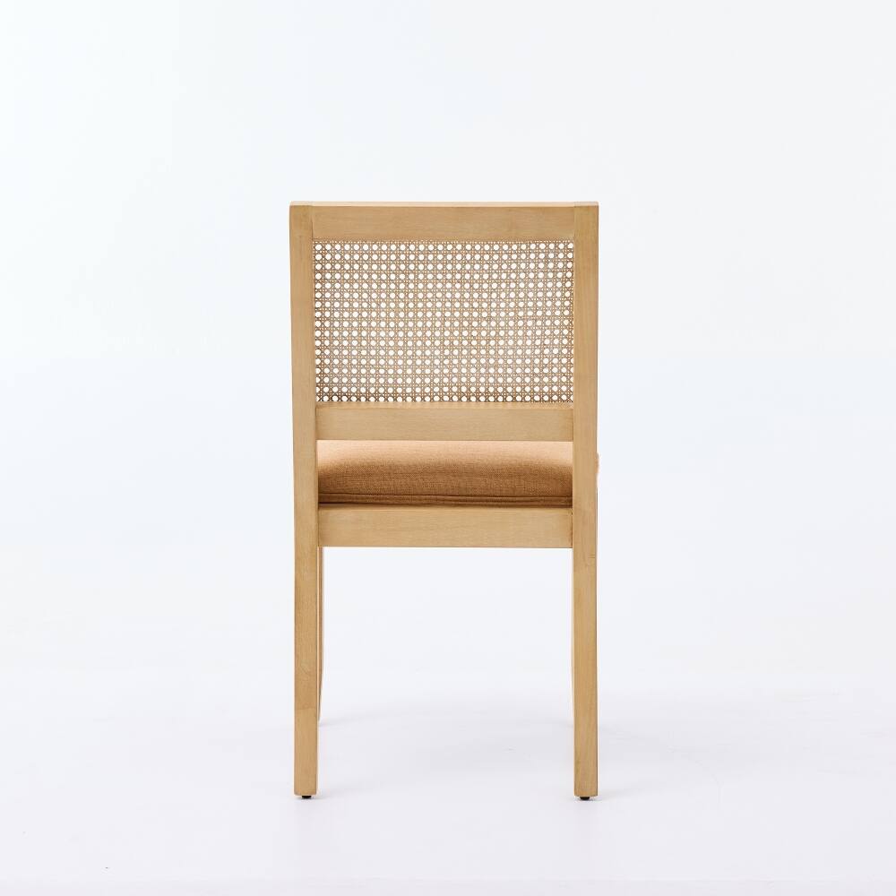 Alt View 3. Loheer - Loheer Rattan Dining Chairs Set of 2 Farmhouse Kitchen Chairs Tan - Tan.