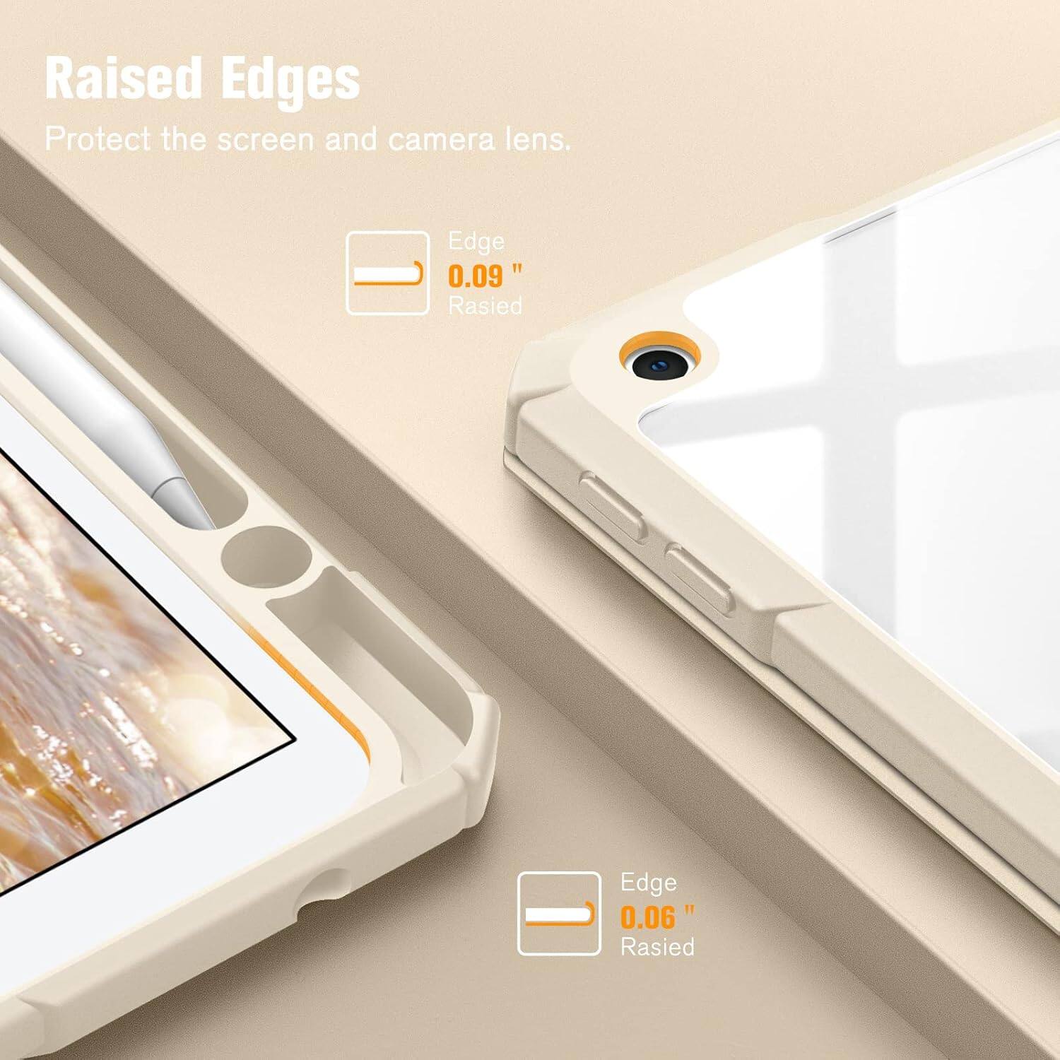 Raised Edges Protect the screen and camera lens.

Edge 0.09" Raised

Edge 0.06" Raised