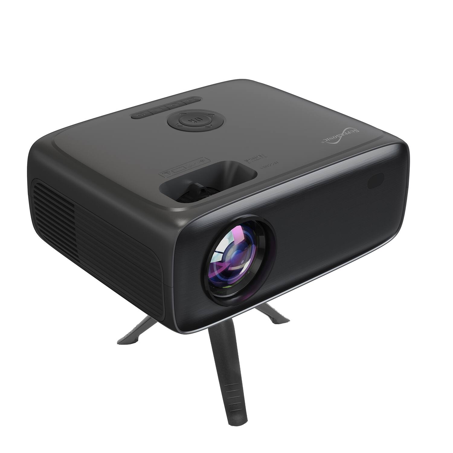 Alt View 6. Supersonic - 1080p 300 ANSI Lumen Compact LED Projector Kit, Bluetooth, Stand, Screen, Remote, Cables - Black.