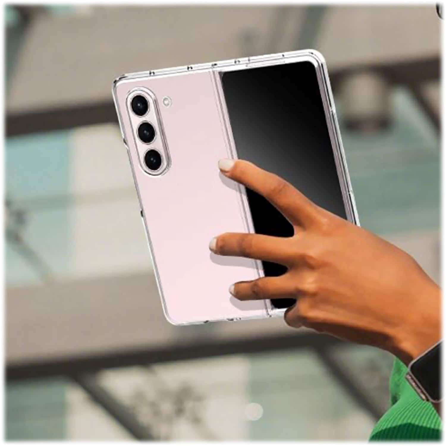 Alt View 14. SaharaCase - Hybrid-Flex Hard Shell Series Case for Samsung Galaxy Z Fold5 - Clear.