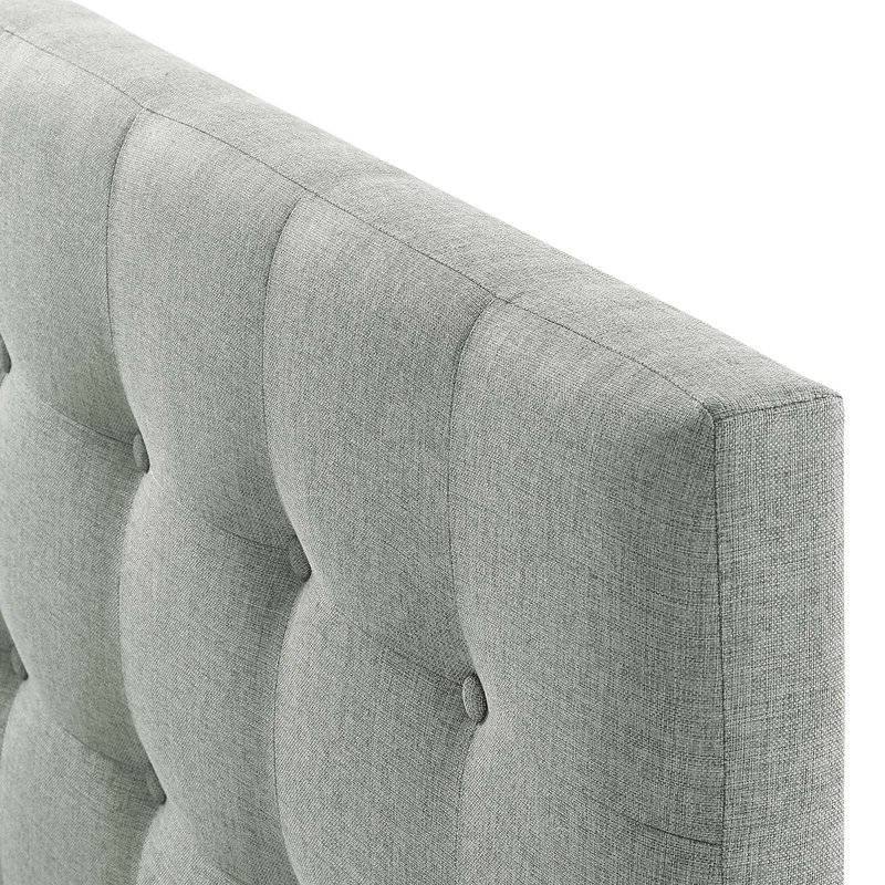 Left. Hivvago - Full size Grey Fabric Button-Tufted Upholstered Headboard - Gray.