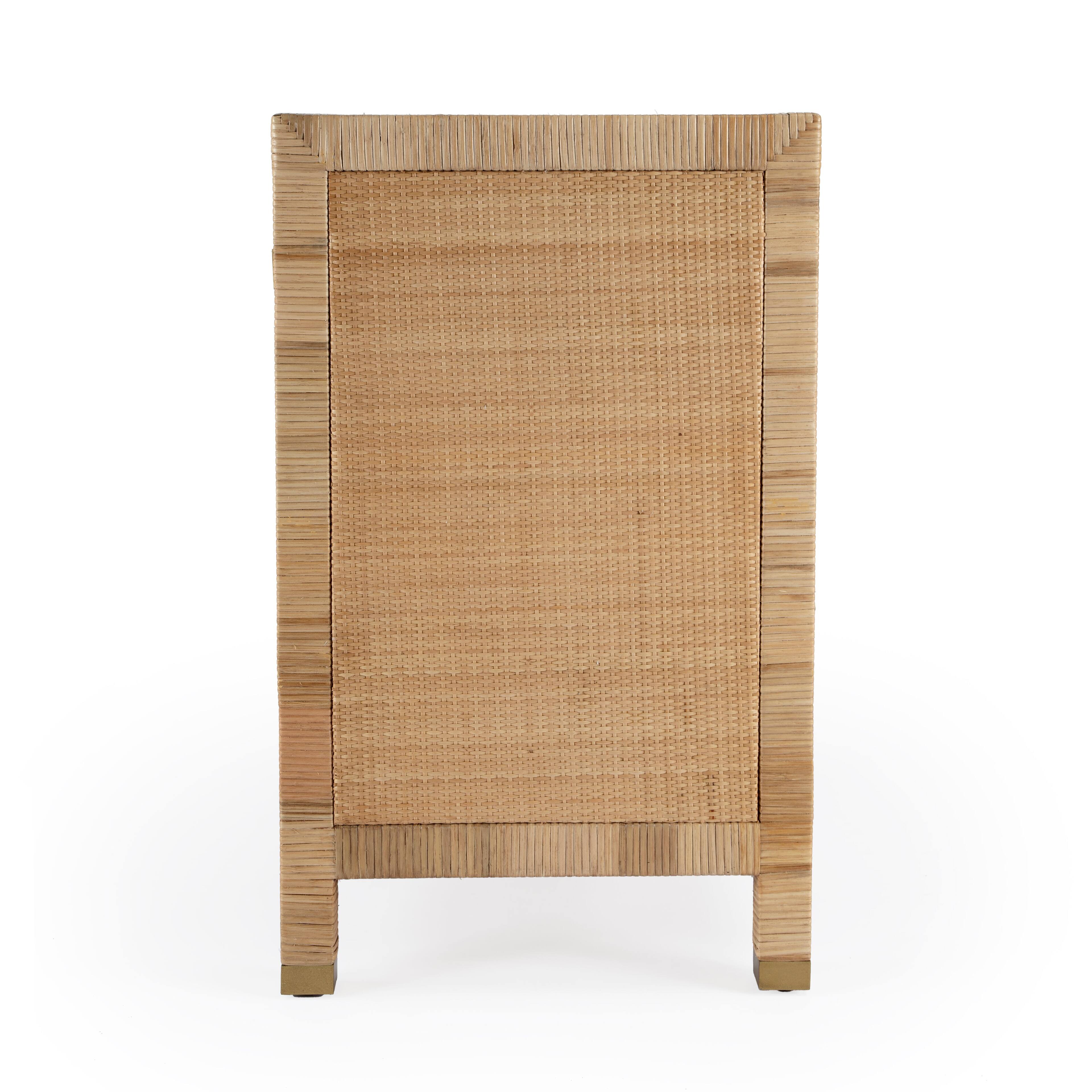 Alt View 2. Butler Specialty - Corfu 44 in. W Rectangular Rattan 6 Drawer Double Dresser - Natural and White.
