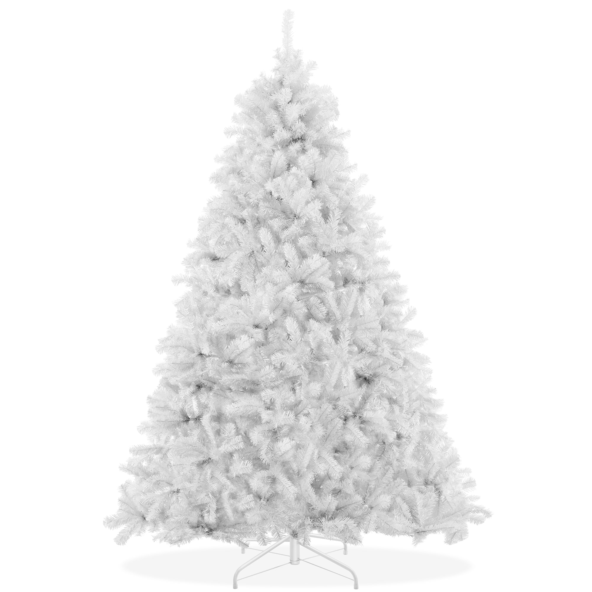 Casafield - Spruce Artificial Holiday Christmas Tree with Metal Stand - White