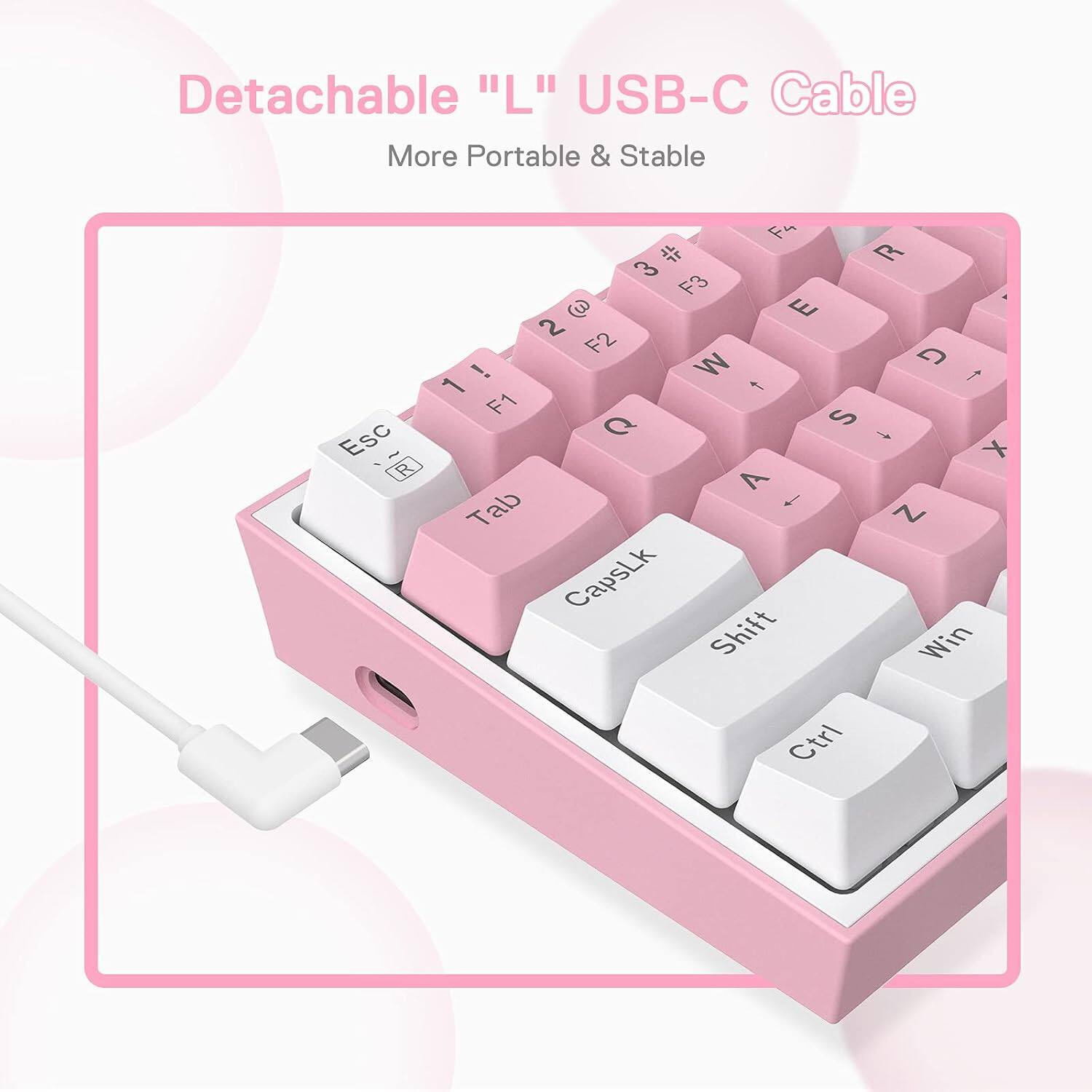 Detachable "L" USB-C Cable  
More Portable & Stable