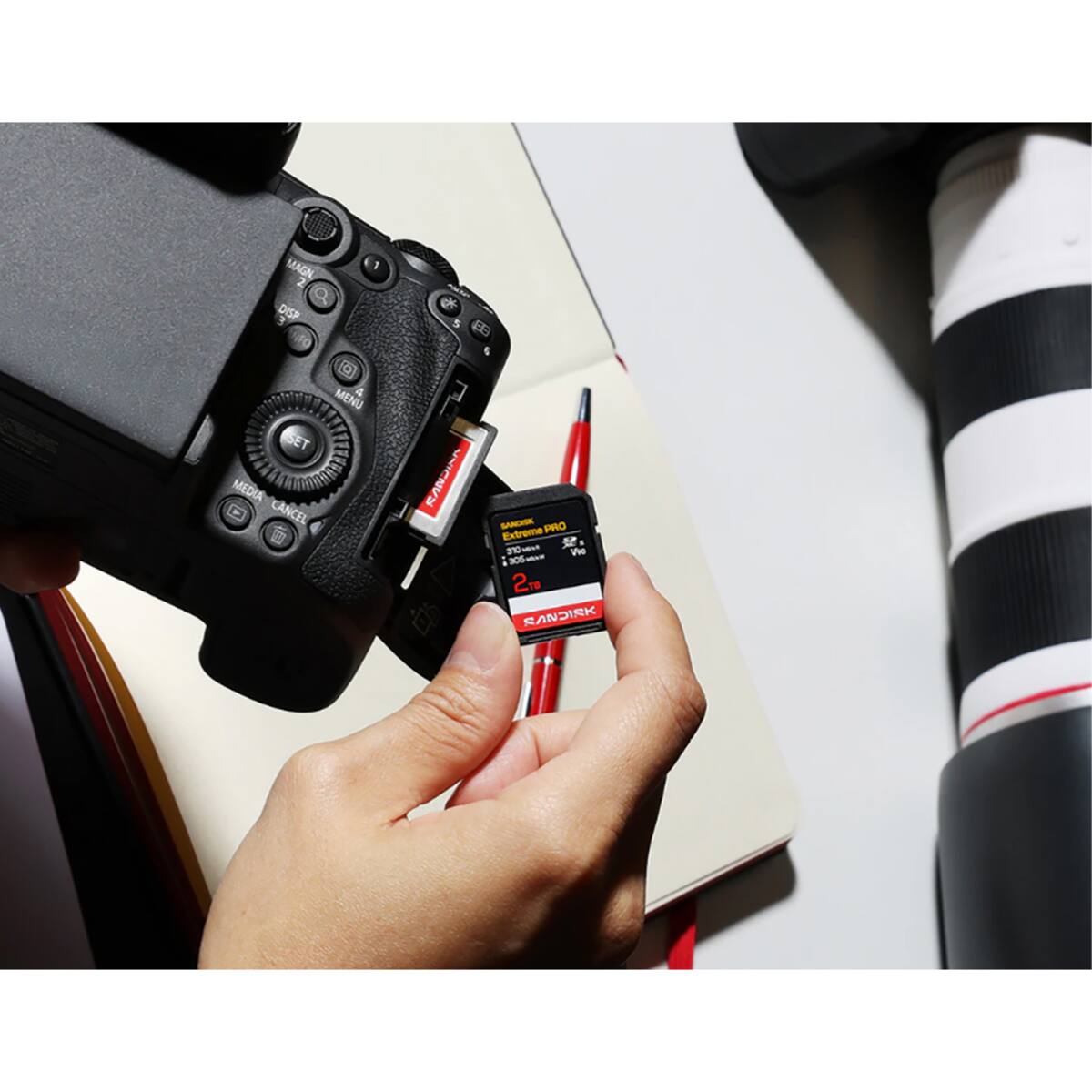 MAGN, 3 DISP  
* 5 88  
MENU SET MEDIA CANCEL  
SANNING  
SANDISK PRO Extreme 370 We 305 219 SANDISK