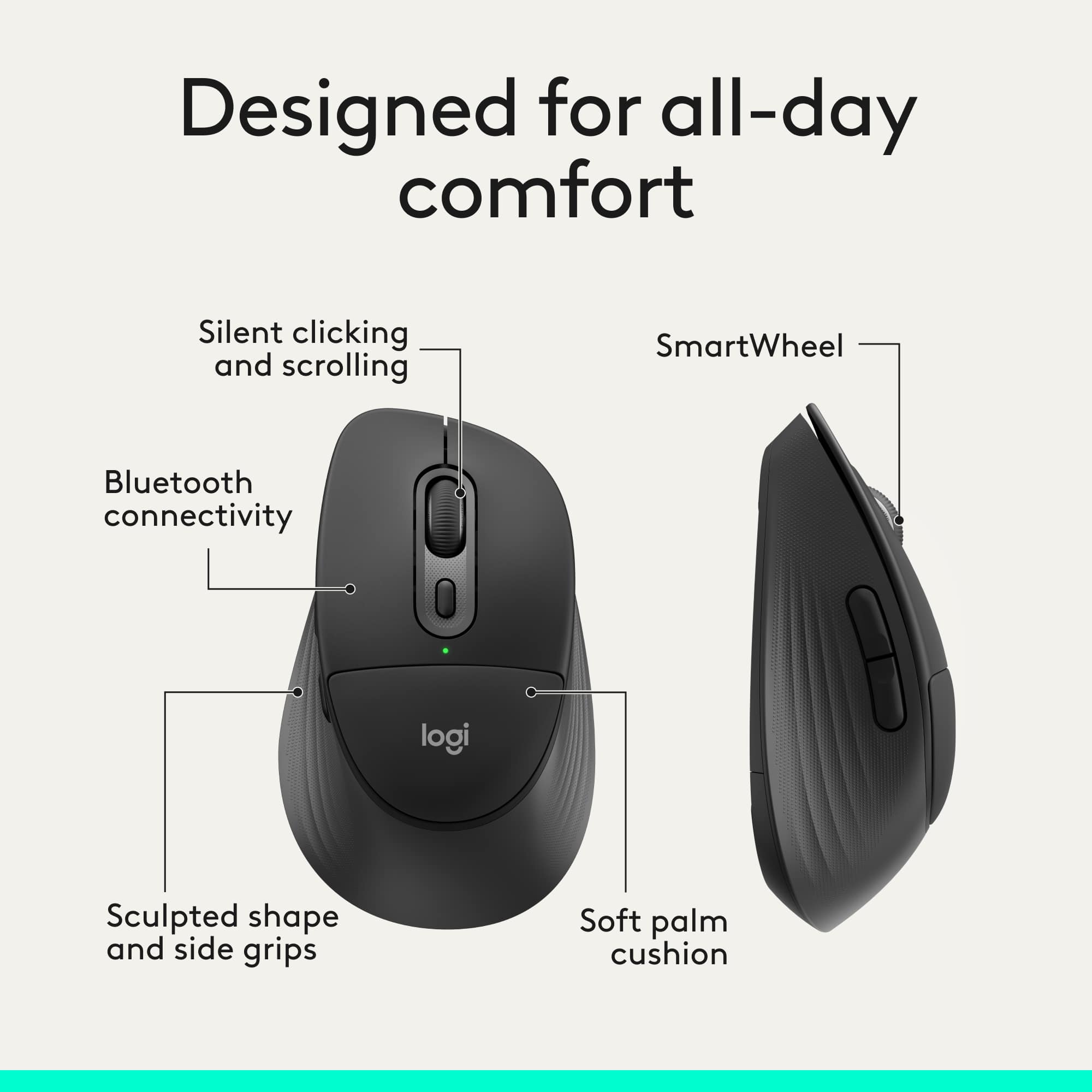 Logitech Signature Comfort Plus M850 L Wireless Bluetooth Mouse
