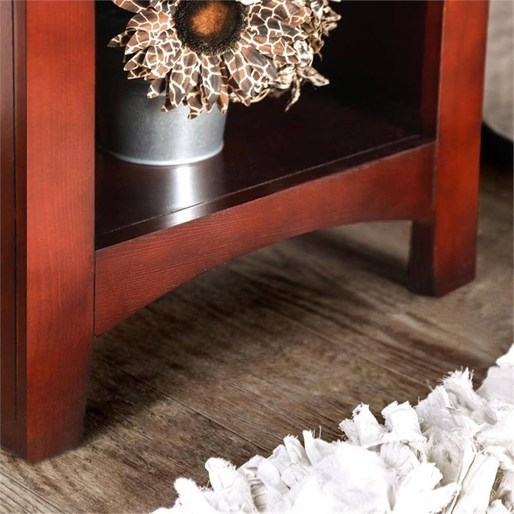 Alt View 4. Furniture of America - Dimanche Solid Wood 1-Drawer Nightstand - Cherry.