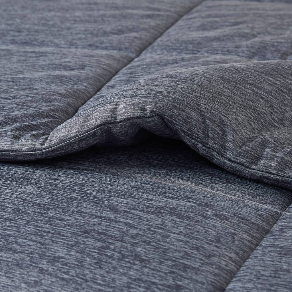 Alt View 5. Gracie Mills - Gracie Mills Heathered Jersey Knit Down Alternative Comforter - Navy.