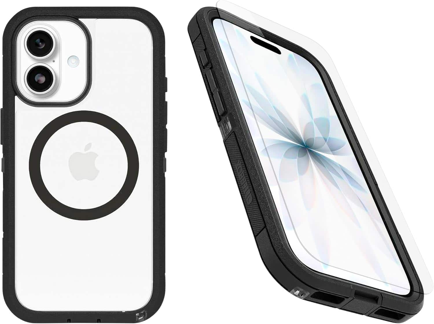 OtterBox - iPhone 17 (Only) Bundle: Defender Series XT Case & Screen Protector - Snaps on MagSafe - Rugged & Durable - Dark Side (Clear/Black)