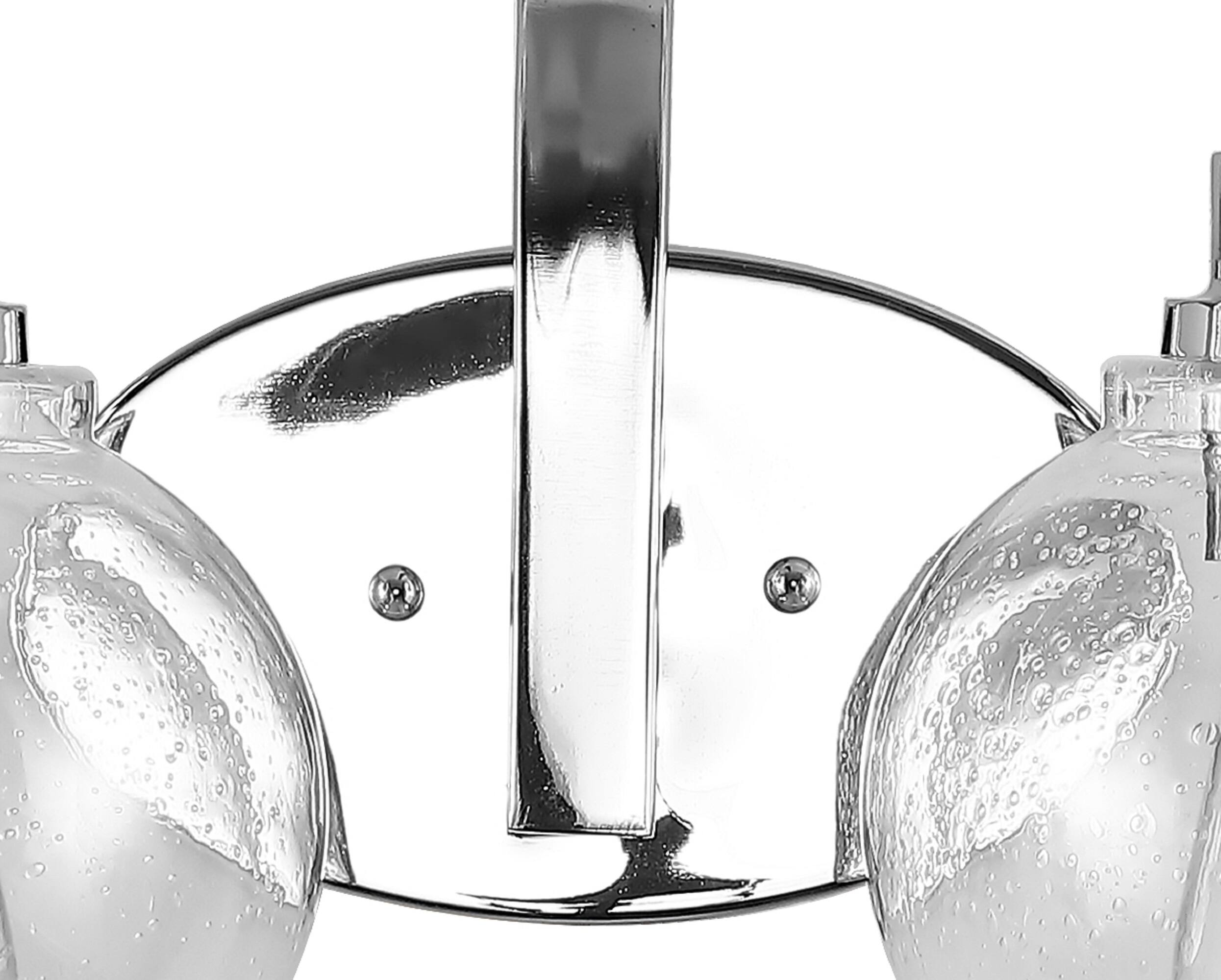 Alt View 5. Jonathan Y - Sandrine 36" 4-Light Iron/Seeded Glass Cottage Rustic LED Vanity Light, Chrome - Chrome.
