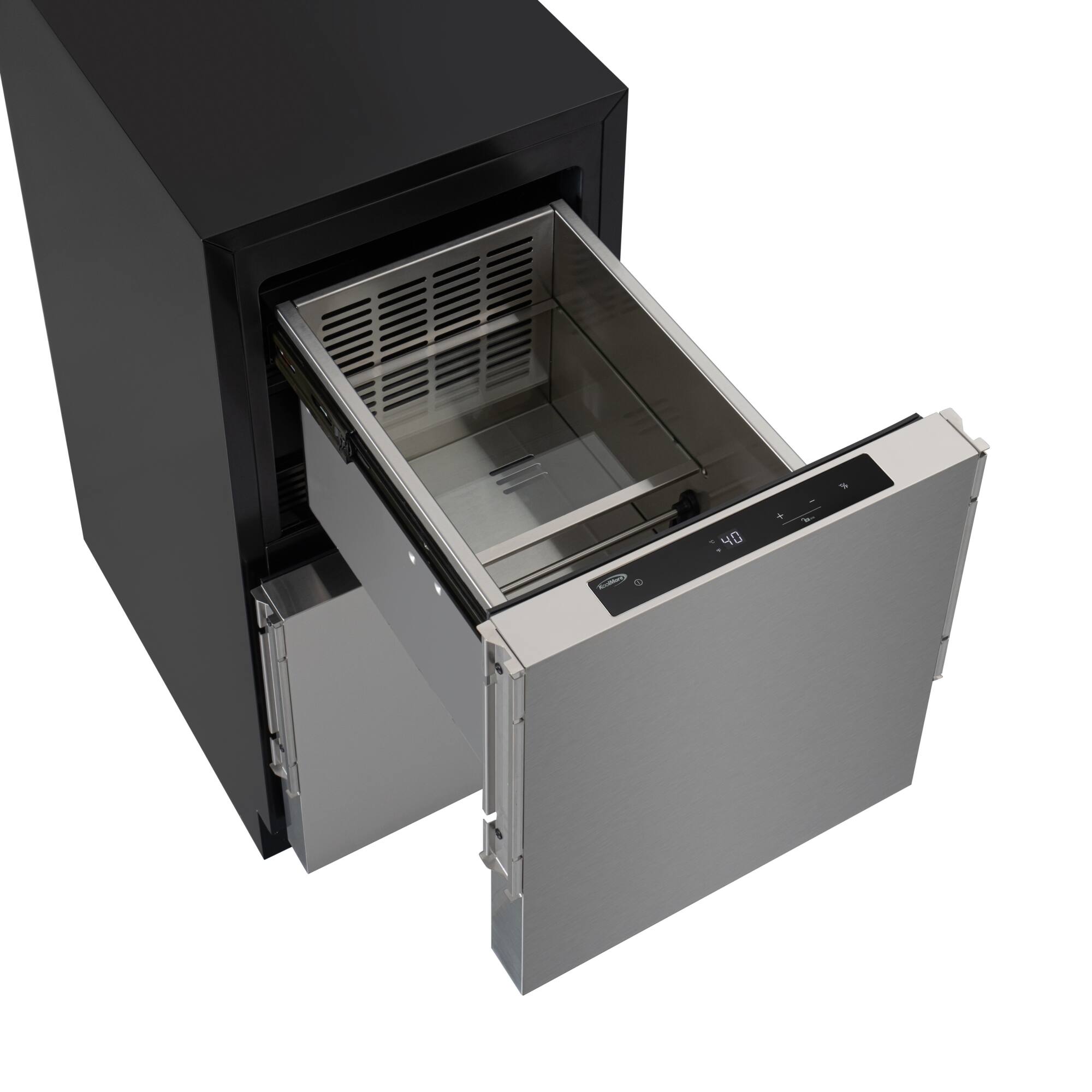 Alt View 6. Koolmore - 15 in. Panel Ready Built-in Double Refrigerator, Frost-Free Undercounter Fridge with Digital Temperature Control - Black.