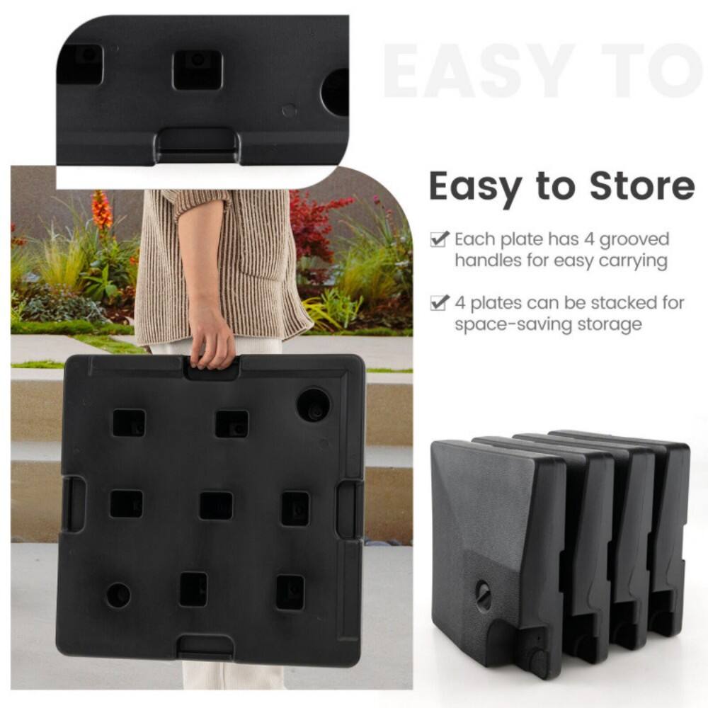 Easy to Store  
Each plate has 4 grooved handles for easy carrying  
4 plates can be stacked for space-saving storage