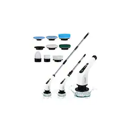 Luminuxe - Electric Spin Scrubber Cleaning Brush 8 In 1 with Adjustable Handle. For Windows, Bathrooms, Cars