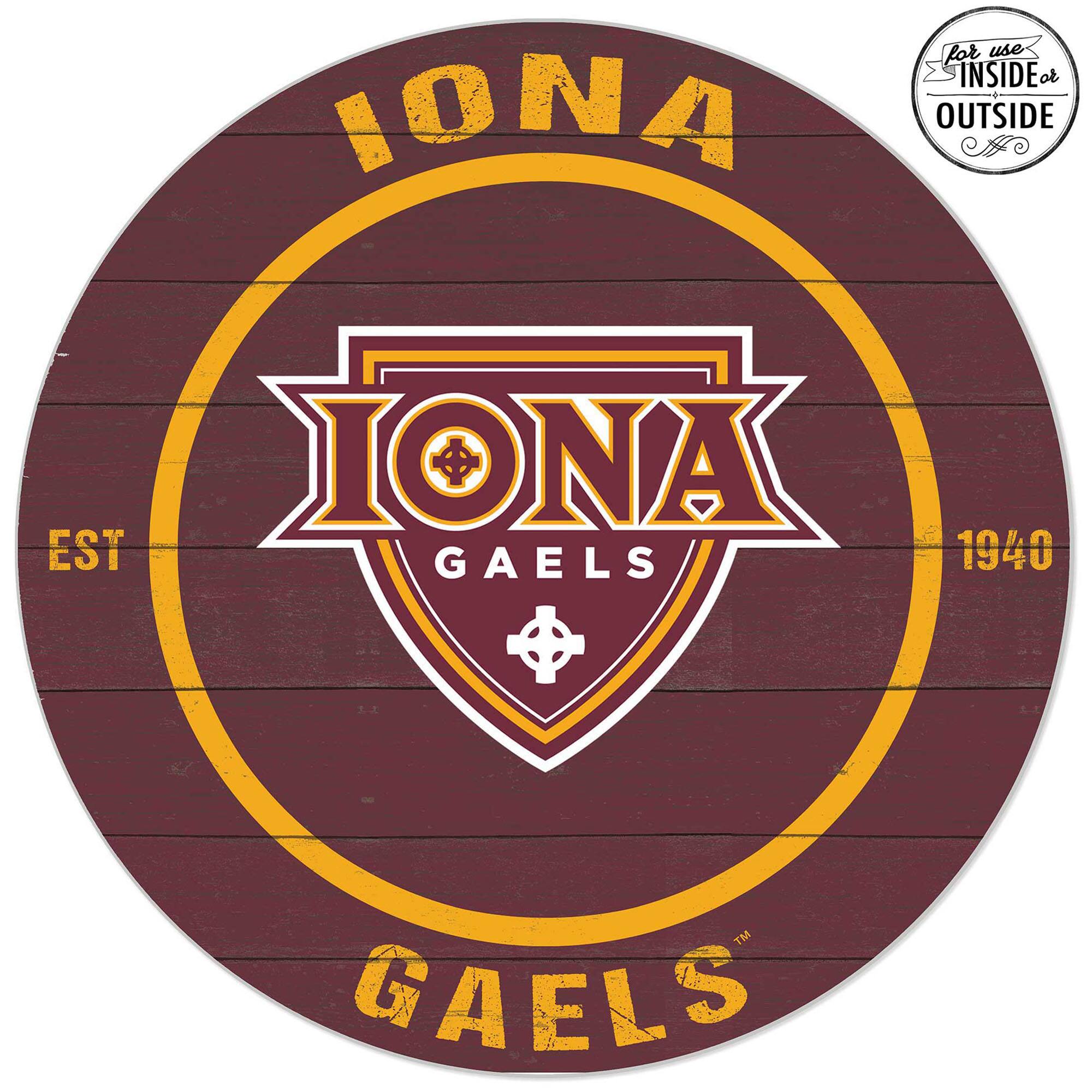 Iona University Gaels 20'' x 20'' Indoor/Outdoor Team Color Circle Sign